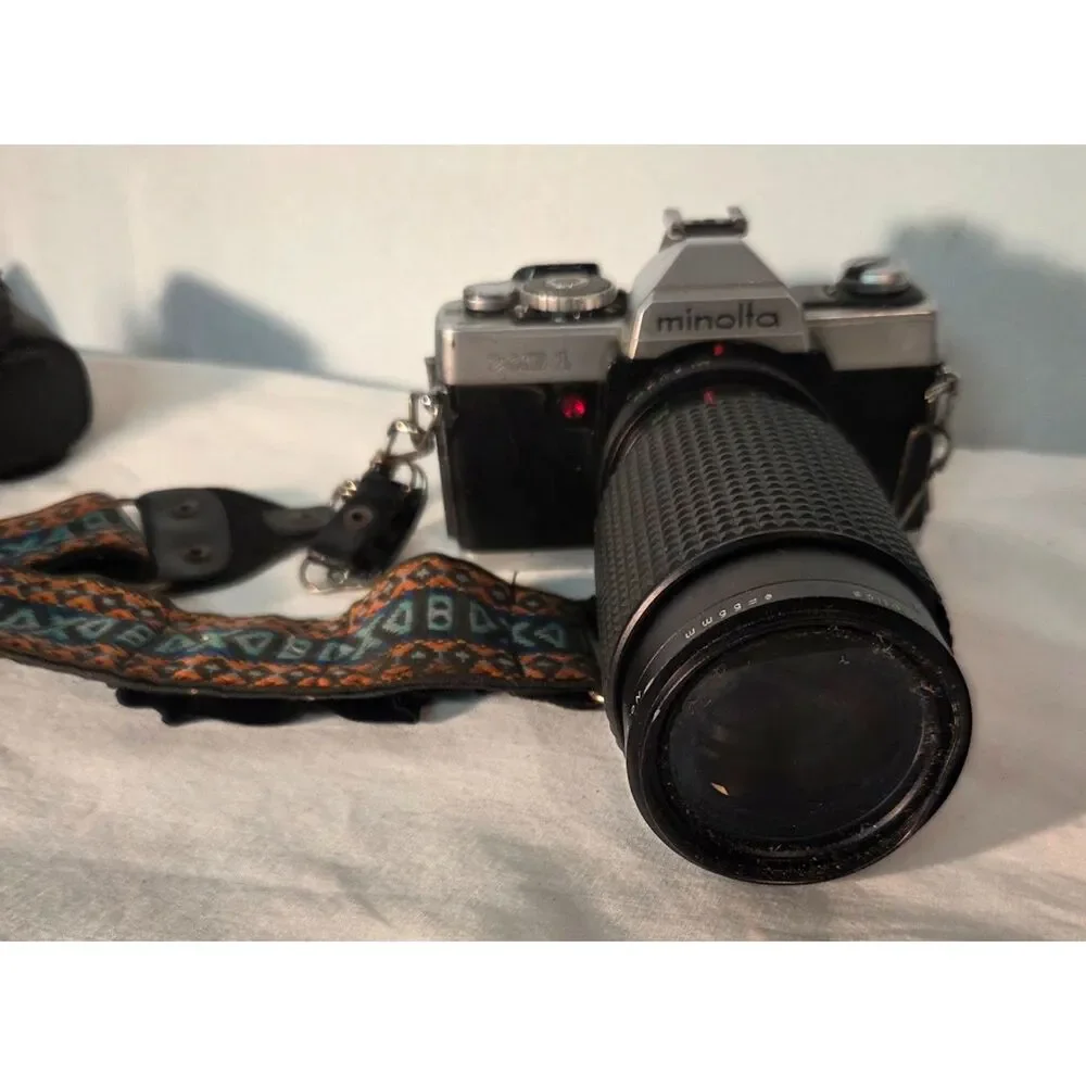 Minolta XG1 35mm Film Camera w Lens Lot Hanimex Rokkor Strap Case